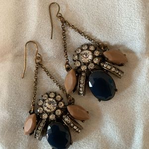 Dark navy and tan earrings